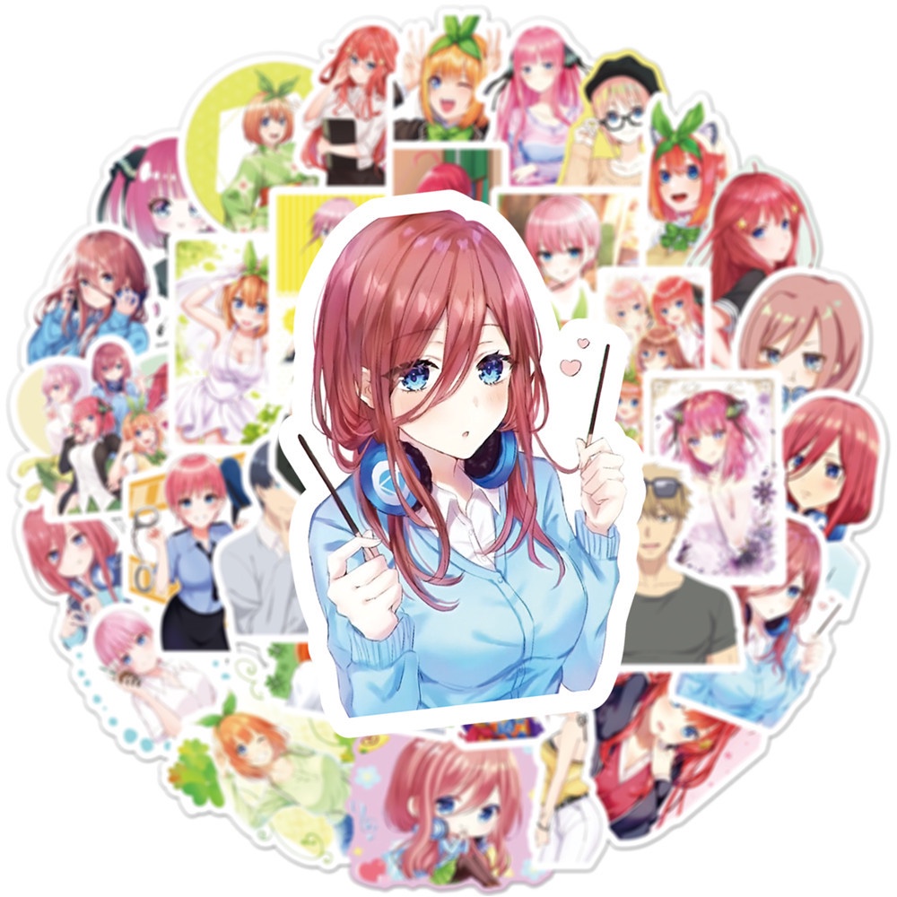 Bộ 50 Sticker The Quintessential Quintuplets Dán Trang Trí Xe Máy/Điện Thoại/Laptop/Va Li