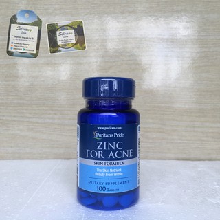 Zinc For Acne Puritan’s Pride – Bổ Sung Kẽm Giảm Mụn – 100 viên