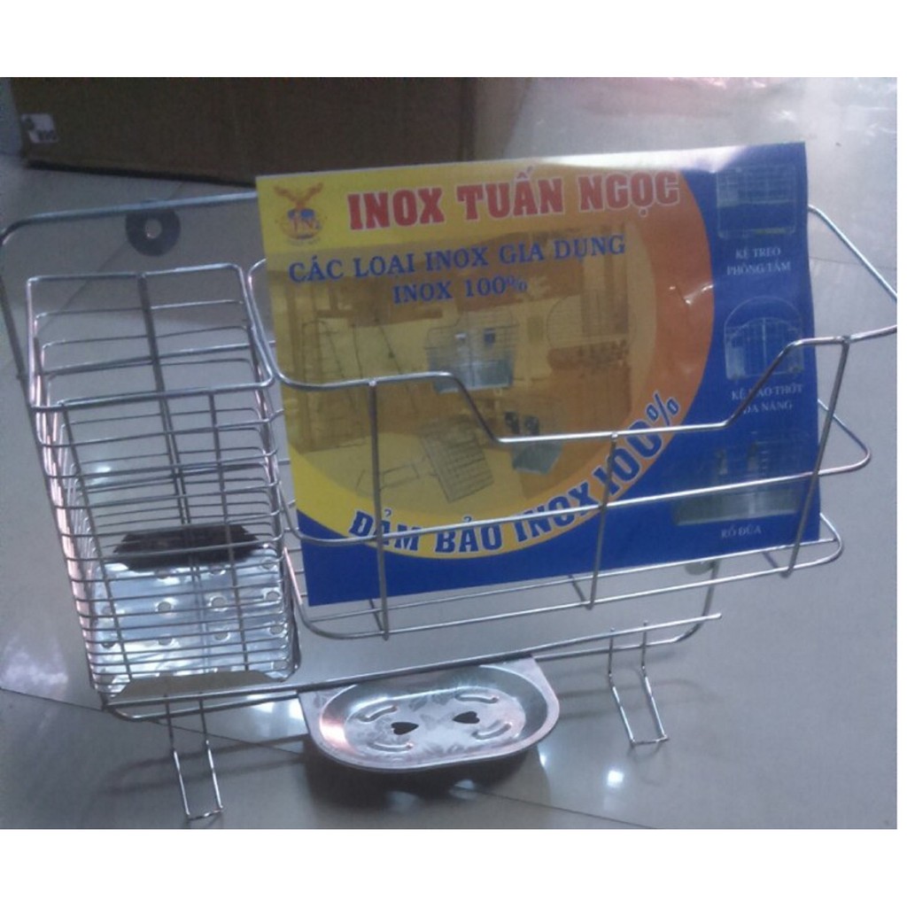 KỆ INOX ĐỰNG KEM BÓT XÀ BÔNG