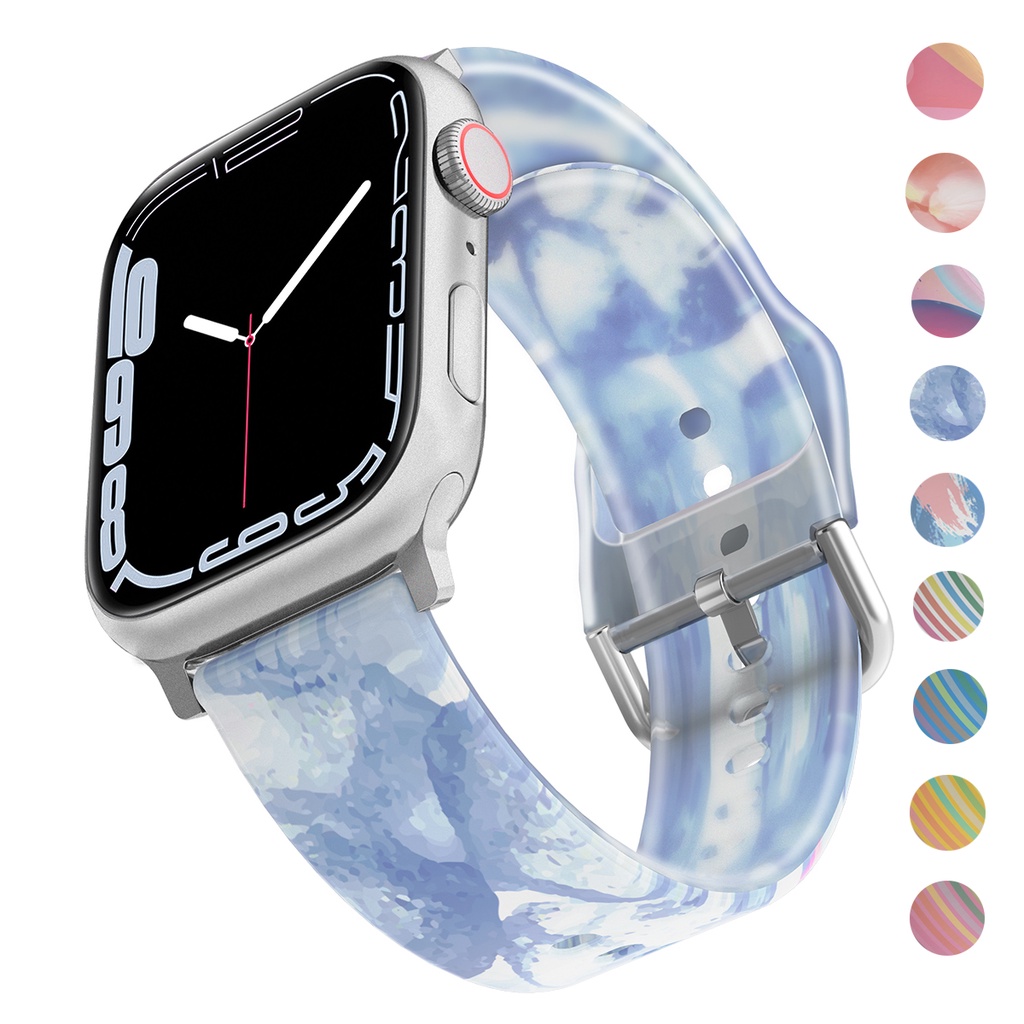 Dây Đeo Đồng Hồ Bằng Silicone Trong Suốt Cho Apple Watch 49mm 45Mm 41 42mm 40 44 38Mm Iwatch ultra 8 7 6 SE 5 4 3