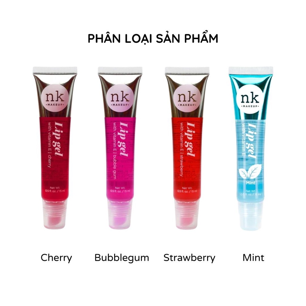 Son bóng dưỡng môi Nicka K lip gel dạng tuýp 15ml