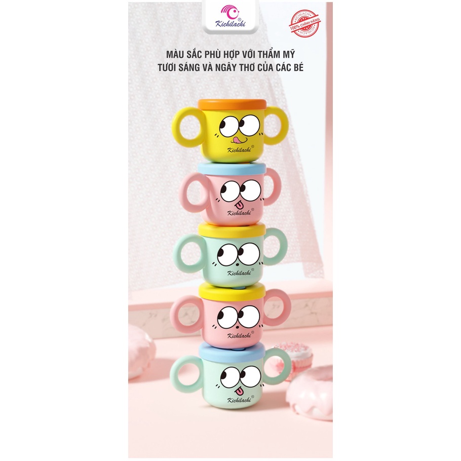 Cốc tập hút KICHILACHI 2 giai đoạn thể tích 240ml, cốc KICHILACHI mẫu mới ngộ nghĩnh đáng yêu cho bé cưng