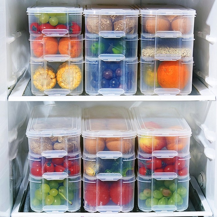 Yooli Thùng bảo quản bằng nhựa Tủ lạnh Hộp bảo quản Hộp đựng thực phẩm Hộp đựng thực phẩm có nắp đậy cho tủ lạnh Tủ lạnh Tủ lạnh Tủ lạnh Bàn tổ chức