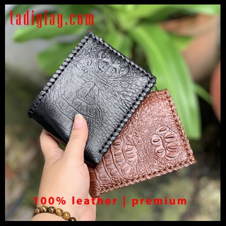 Ví Ngang Da Thật Nam Khâu Thủ Công Vân Cá Sấu Ví Bóp Da Bò Thật Nam Kiểu Classic Cao Cấp - TADIGIAY.COM