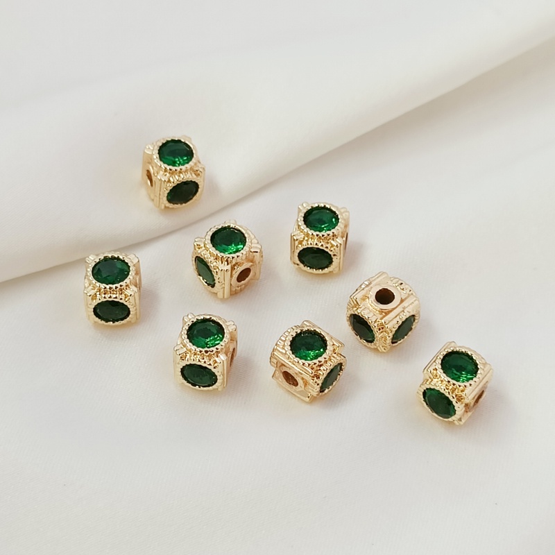 Hạt Xỏ Lỗ Bằng Đồng Mạ Vàng 14K Nhiều Màu Sắc Dùng Để Làm Trang Sức DIY