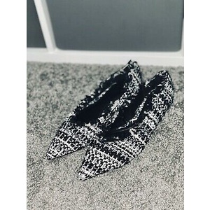 Giày búp bê bệt chất tweed - Zara authentic newtag - size 36