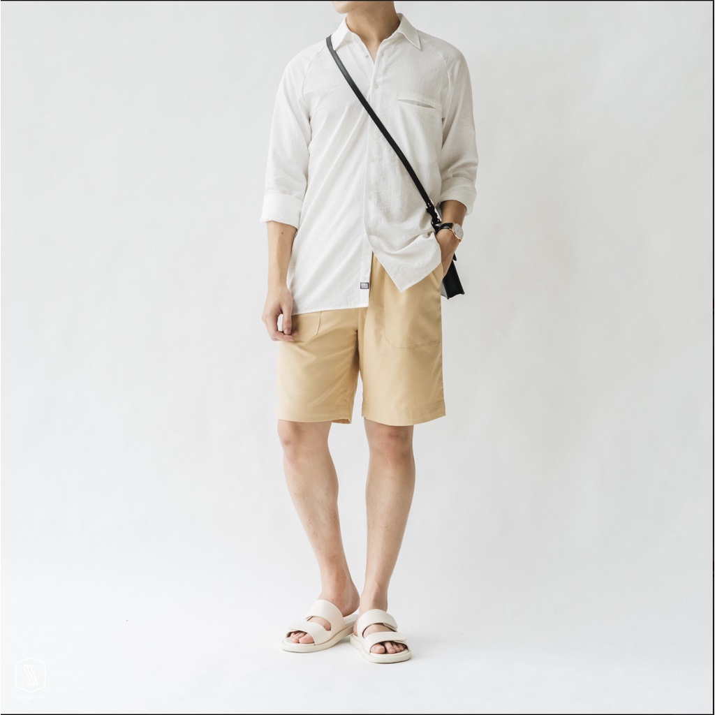 Quần đùi nam dáng rộng SSSTUTTER chất liệu thô mềm thoáng mát thiết kế cạp chun thoải mái over shorts