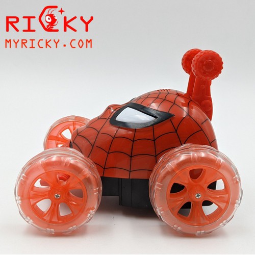 [FreeShip] Xe điều khiển nhào lộn Spider Man ĐÈN + NHẠC - 0135B