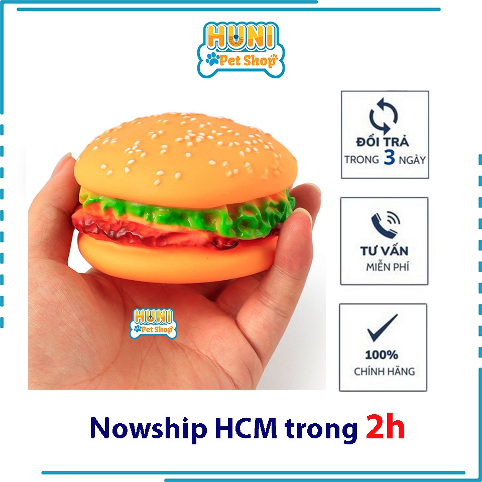 Đồ Chơi Bánh Hamburger Dành Cho Thú Cưng - đồ chơi cho chó mèo - Huni petshop