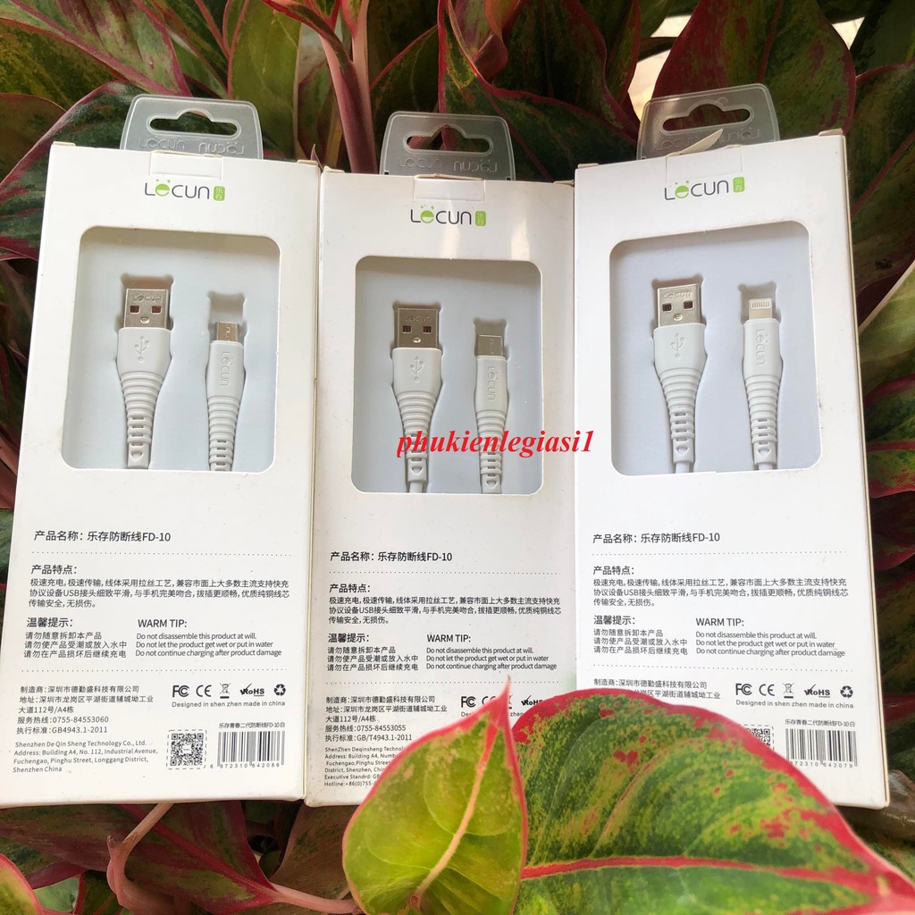 Cáp sạc lai ning,Type C,Micro USB hiệu Lecun mã FD10