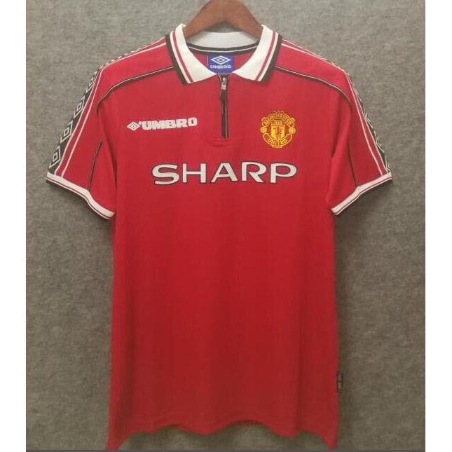 Áo Thun Thể Thao Bóng Đá Nam Tay Dài In Chữ Manchester 1998