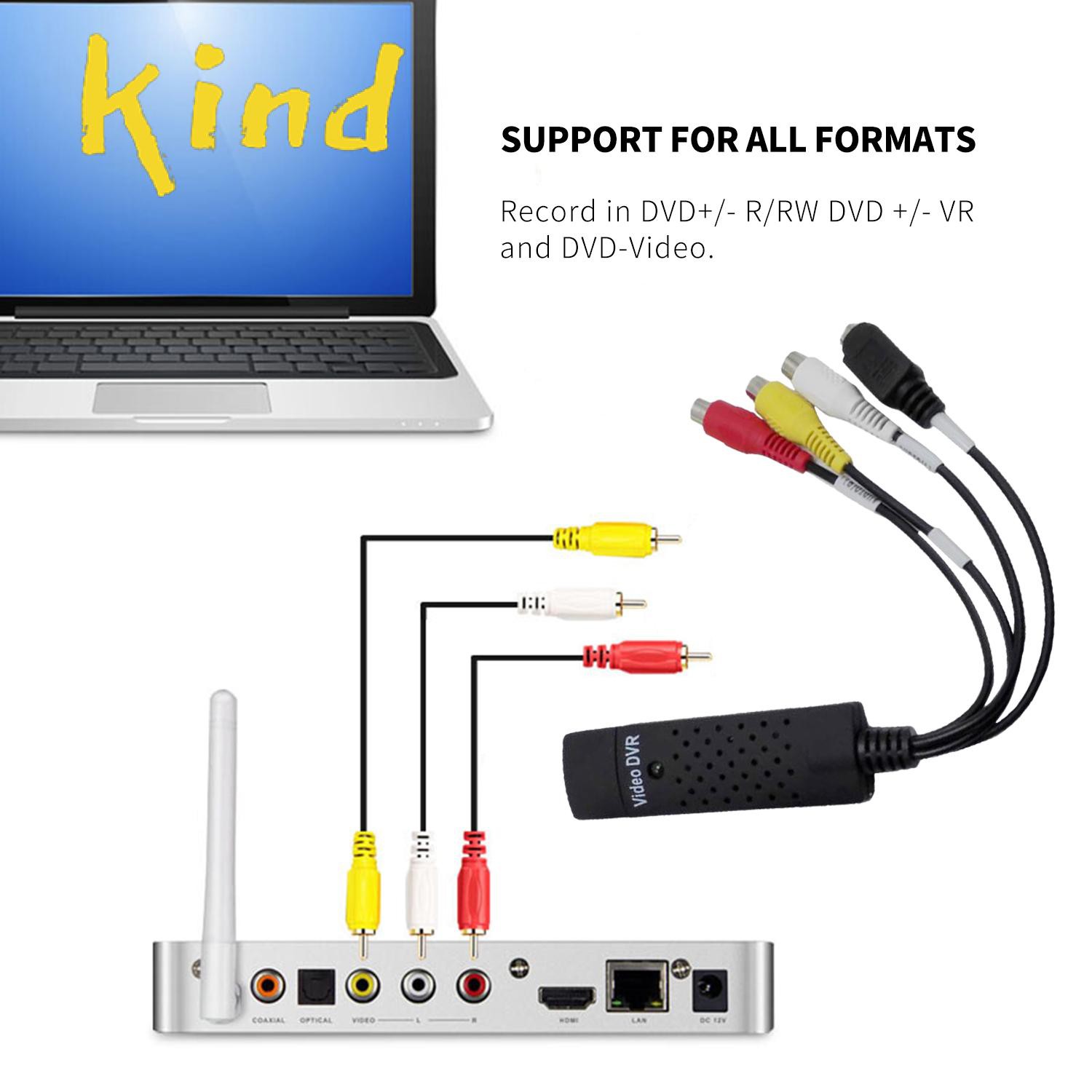 Bộ Chuyển Đổi Âm Thanh Hình Ảnh Usb 2.0 Màu Đen | BigBuy360 - bigbuy360.vn