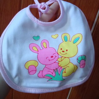 Yếm cột vải coton 2 lớp cho bé