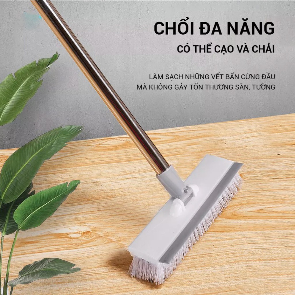 Chổi Cọ Nhà Tắm, Cọ Sàn, Gạt Kính Cán Dài 2 In 1 Siêu Đa Năng - Cây Cọ Sàn Nhà Tắm