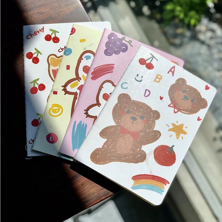 Sổ Tay Cute Ruột Kẻ Ngang Size A5 Hoạt Hình Đáng Yêu - Tặng Kèm Sticker Khi Mua Nguyên Set