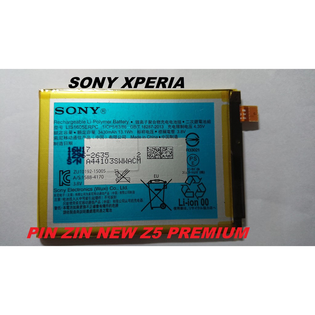 PIN ZIN NEW CHÍNH HÃNG SONY XPERIA Z5 PREMIUM  : LIS1605ERPC