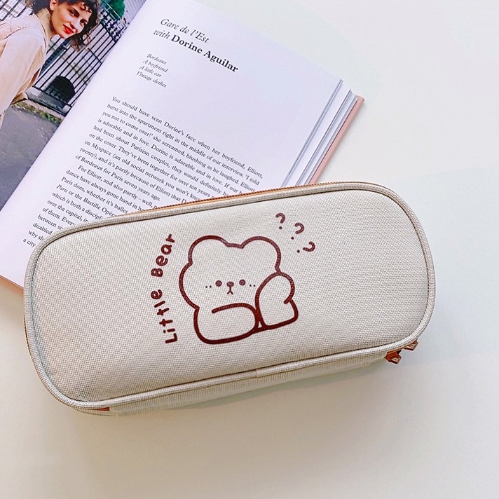 Túi Đựng Bút Vải Canvas Sức Chứa Lớn Phong Cách ins Đơn Giản Cho Học Sinh Ốp