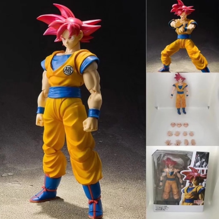 Mô hình khớp Songoku tóc đỏ 2 mặt Dragon Ball Saiyan 16cm