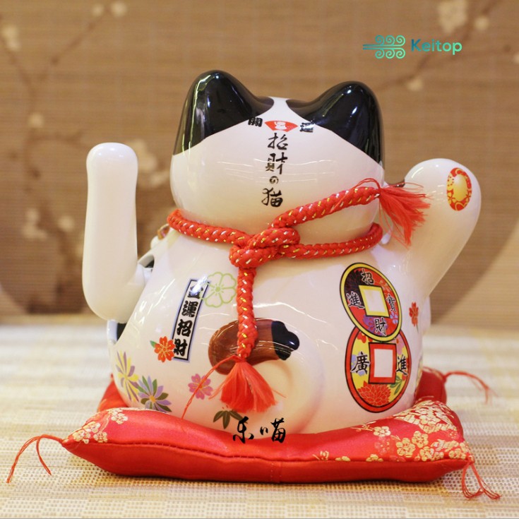 Mèo Vẫy Tay May Mắn Buôn May Bán Đắt, Tài Lộc Đến 20cm (Mẫu Mới) KEITOP MANEKI-017