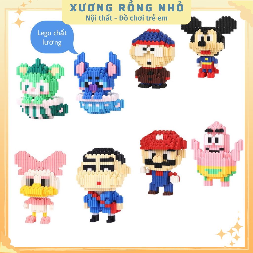 Mô hình 3d mini, Đồ chơi lắp ráp mô hình nhân vật 3D - Màu sắc đẹp,nhựa cao cấp,nhiều nhân vật.