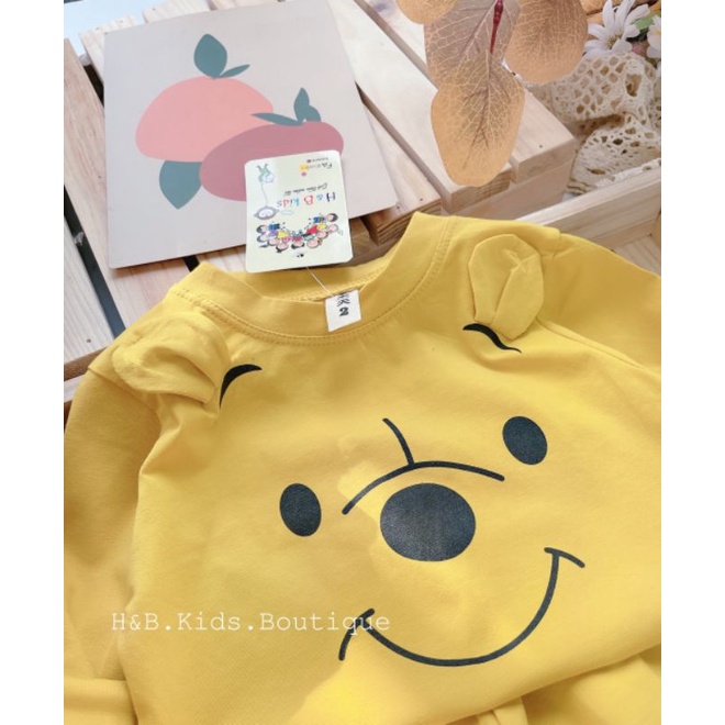 Bộ quần áo gấu dài tay cotton cho bé trai, bé gái