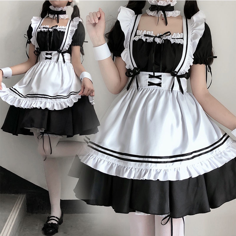 Bộ đồ nữ hầu gái quán cà phê thời trang Nhật Bản phong cách Lolita xinh xắn cho nữ
