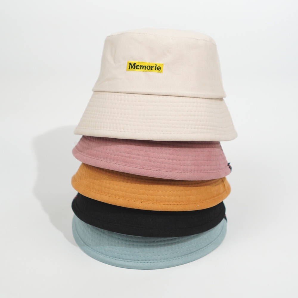 Nón bucket nữ nam trơn, Mũ vành tròn thêu chữ Memori phong cách Ulzzang nhiều màu Chawystore - B30