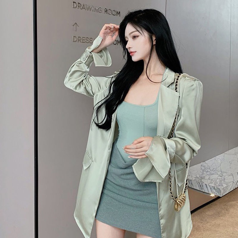Long-sleeved satin fabric western-wear women's vest