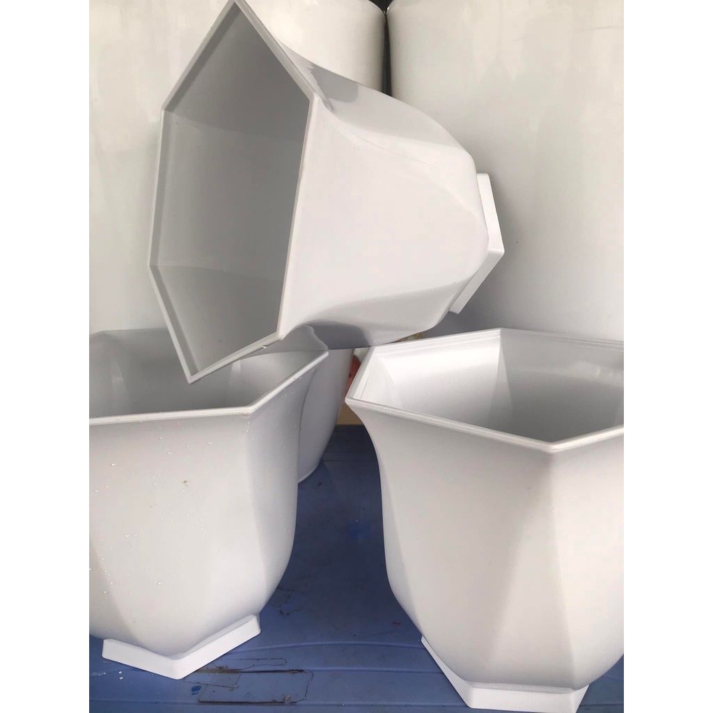 Chậu Nhựa Trồng Cây Cảnh, Hoa Trong Nhà Linh Lan Kt 28 x24cm Màu trắng