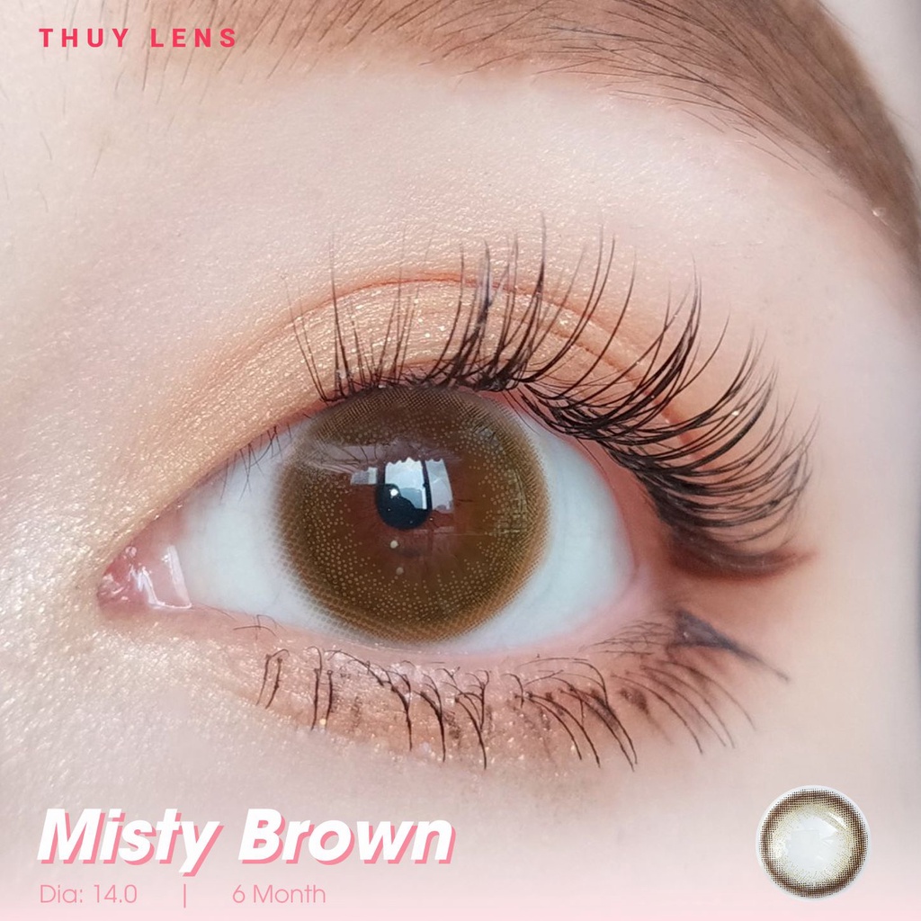 Kính áp tròng ZLENS cho mắt cận màu nâu trầm tự nhiên độ cận từ 0 - 8 Misty Brown