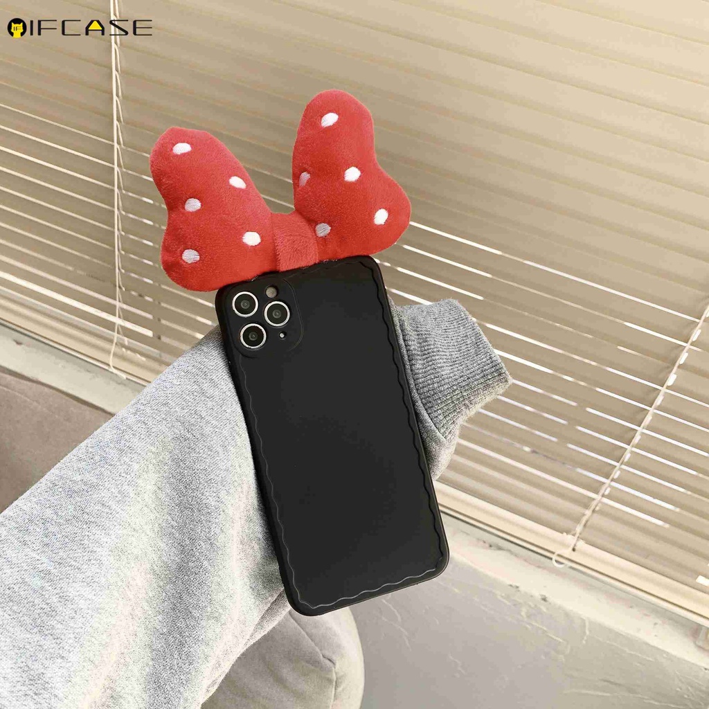 Ốp Điện thoại Gắn Nơ Đáng Yêu Cho Iphone 12 Mini 12 11 Pro Max Xs Max Xr X 7 8 Plus