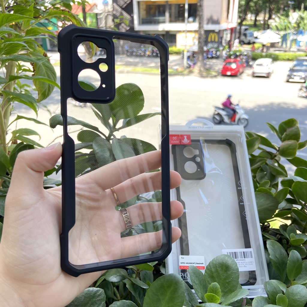 [Hỏa Tốc HCM] Ốp lưng XUNDD Realme 9i/ OPPO A36/ A96 - Lưng trong suốt, Viền TPU Đen, Chống sốc (Beetle Series)