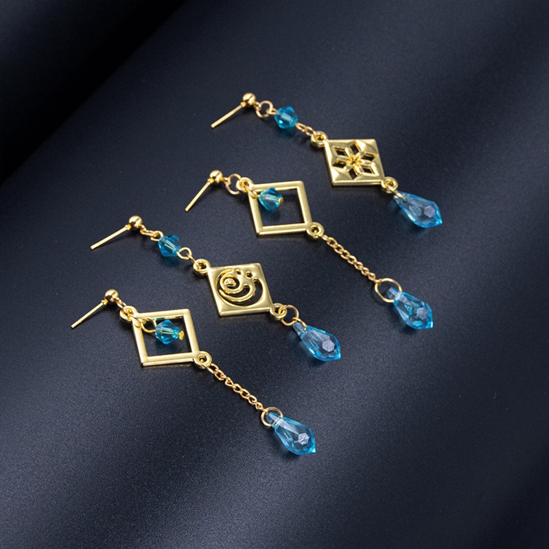 Bông Tai 7 Mặt Hóa Trang Nhân Vật Anime Genshin Impact Vision Keqing Xiao Zhongli Làm Quà Tặng Cho Nữ