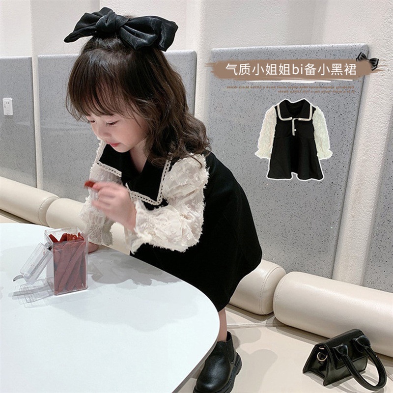 Váy liền mùa thu bé gái phong cách Chanel váy công chúa trẻ em mẫu mới 2021 váy lễ phục trẻ em vừa và nhỏ phong cách Hàn Quốc