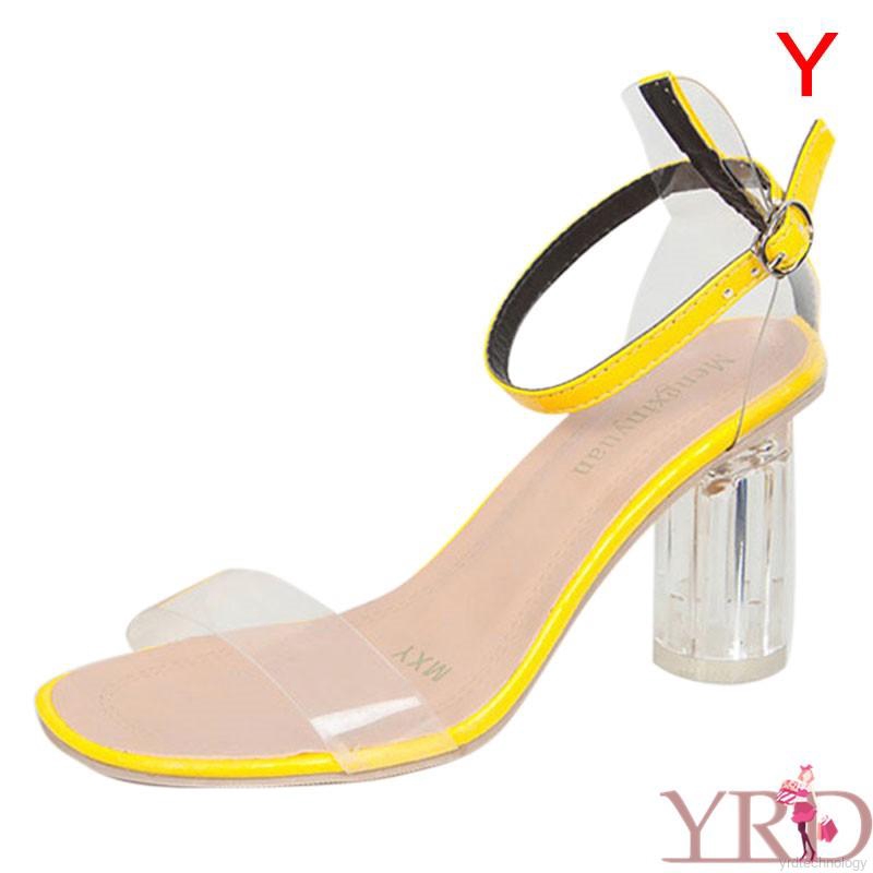 Giày sandal cao gót hở ngón nữ bằng nhựa trong suốt dễ phối đồ