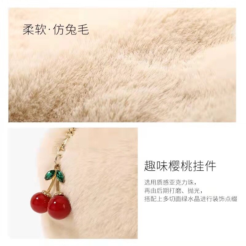 Túi xách tay JASMIN NOIR vải lông xù dáng vuông nhỏ thời trang dành cho nữ