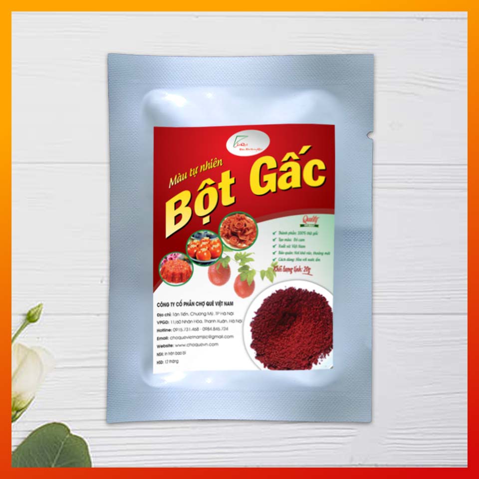 Bột Gấc Bột Tạo Màu Thực Phẩm Tự Nhiên Rau Củ Nguyên Chất Gói 20gr Chợ Quê