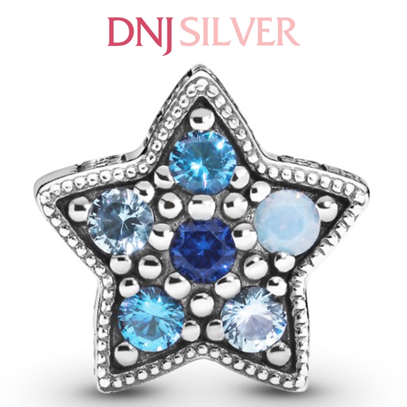 Charm bạc 925 cao cấp, hàng chuẩn bạc - Charm Bright Blue Star thích hợp để mix vòng tay charm - DN230