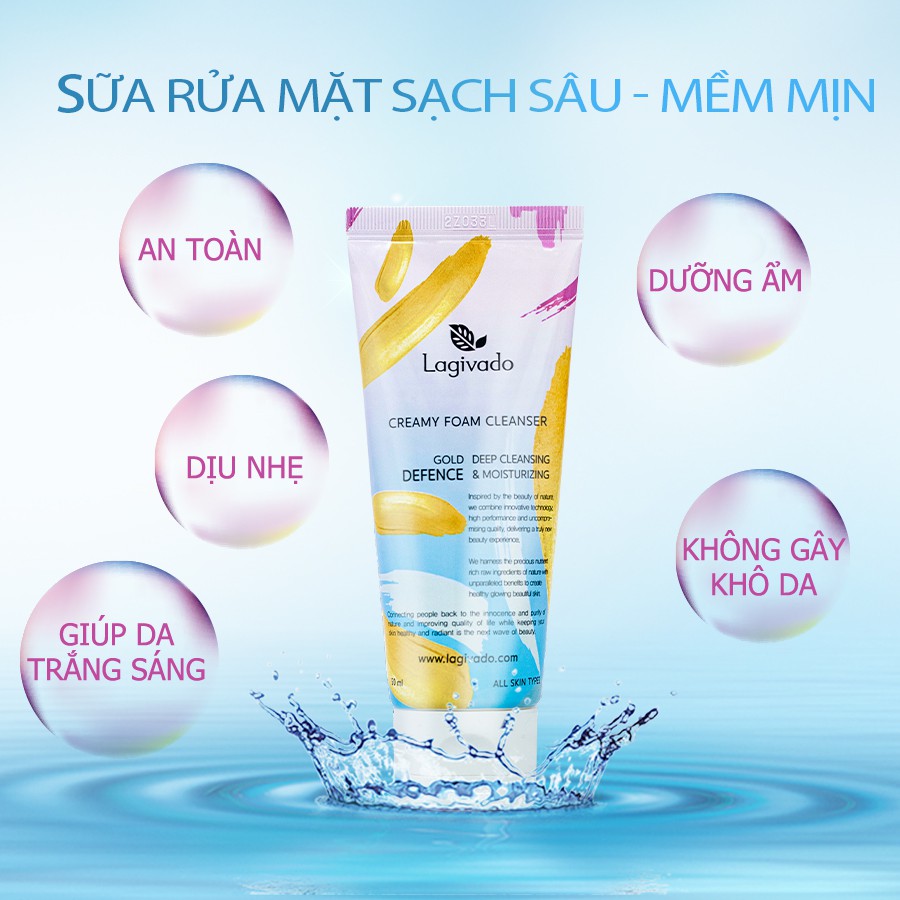 Bộ chăm sóc da mặt Hàn Quốc Lagivado Dr. Red Ginseng 50 ml và sữa rửa mặt Creamy Foam 50ml