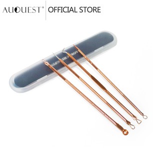 Set 4 Dụng Cụ Nặn Mụn AUQUEST Chăm Sóc Da Mặt Màu Vàng Hồng