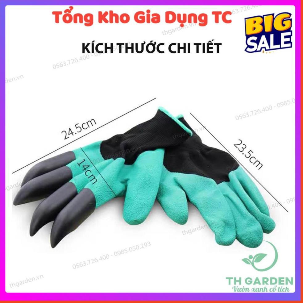 Găng tay làm vườn có móng chuyên dụng dễ dàng đào xới đất chất liệu latex chống thấm nước