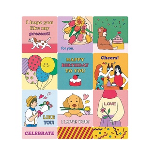 Sticker cut out trang trí kiểu Nhật Bản vintage
