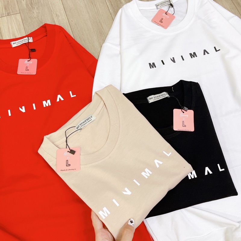Áo Thun Tay Ngắn UNISEX MINIMAL CHỮ - Hình chụp thật (Đủ size M-L-XL-XXL)