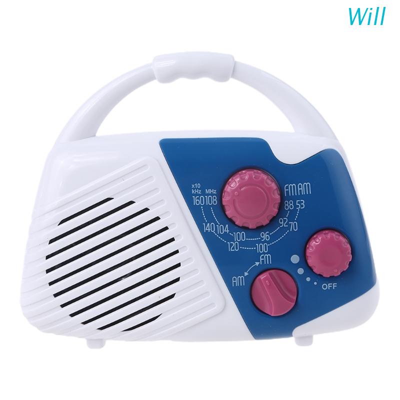 Radio AM FM Treo Tường Chạy Pin Chống Thấm Nước Có Thể Điều Chỉnh Âm Lượng Kèm Loa