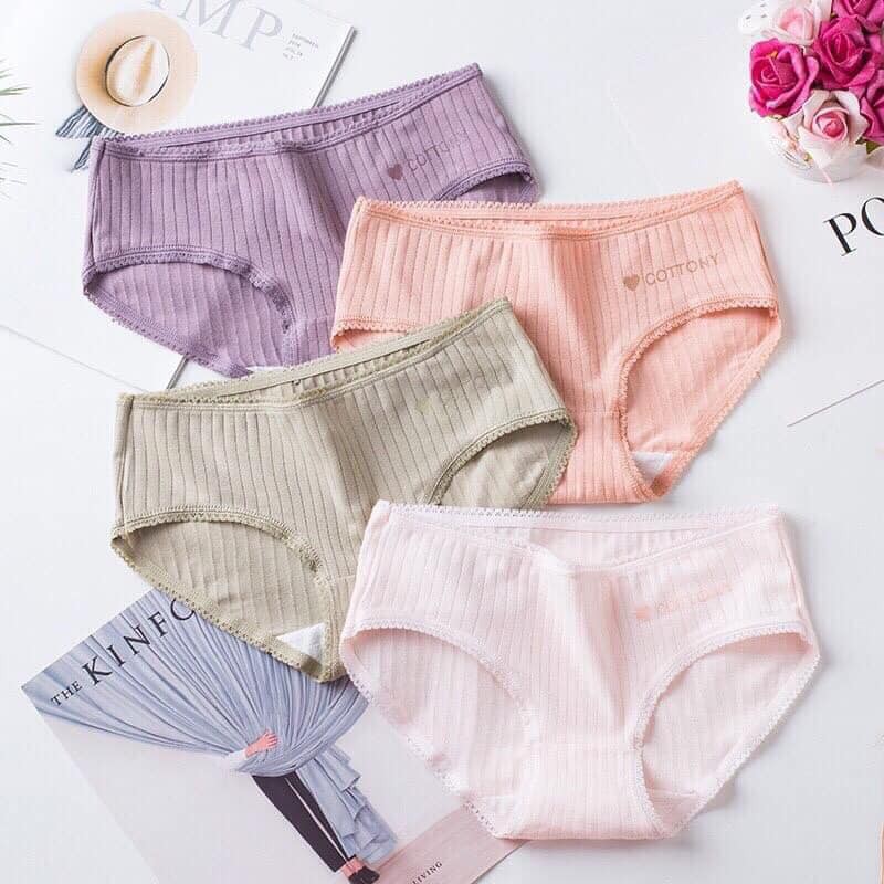 LỐ 10C chiếc quần lót Cotton tăm viền ren siêu thoáng 050