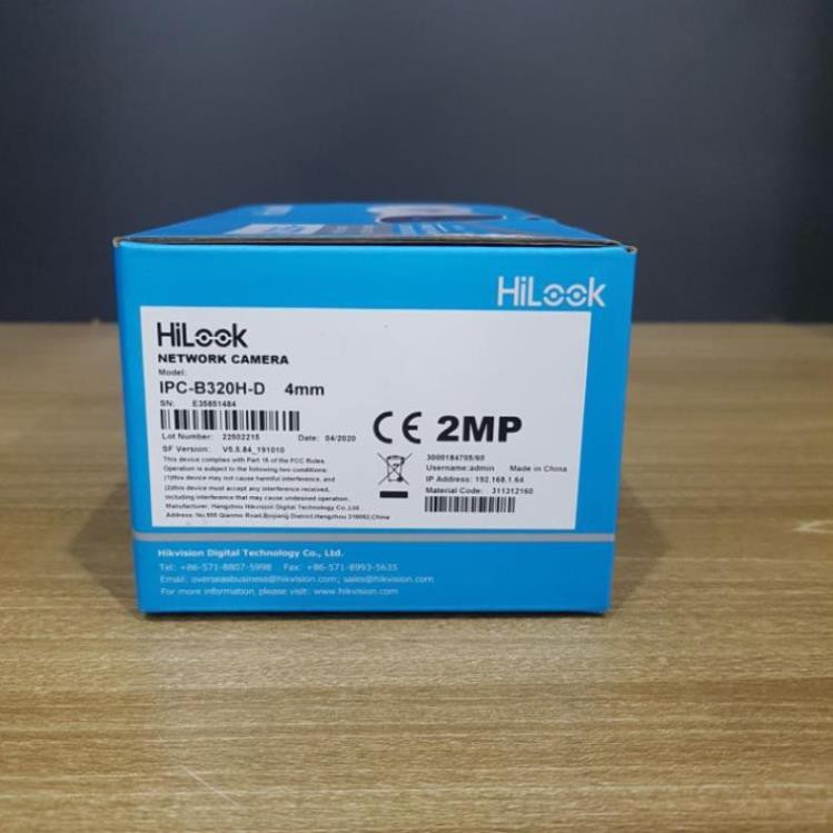 [Mã 154ELSALE2 giảm 7% đơn 300K] Camera IP hồng ngoại 2.0 Megapixel HILOOK IPC-B320H-D - Hàng chính hãng