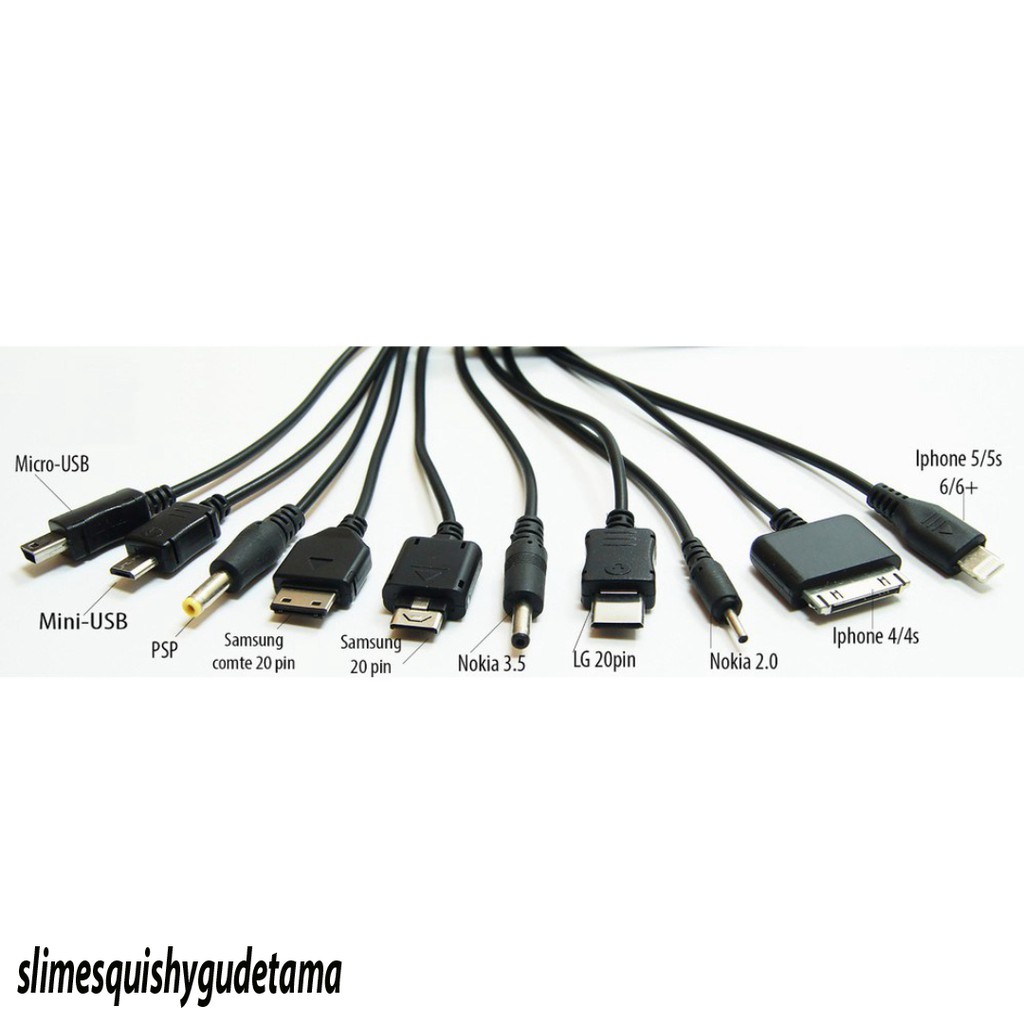 Dây cáp 10 đầu đa năng sạc cho nhiều dòng điện thoại