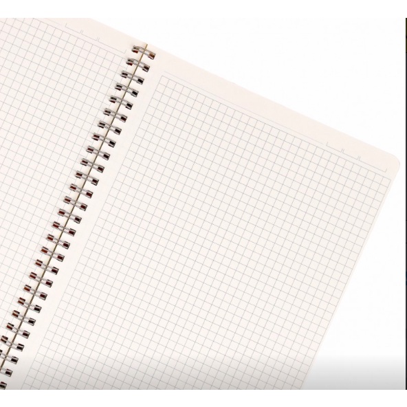 Tập Vở caro lò xo Klong size B5 80 trang MS 574 , sổ caro Klong 80 trang lò xo kép bìa nhựa trong PP màu Pastel cute