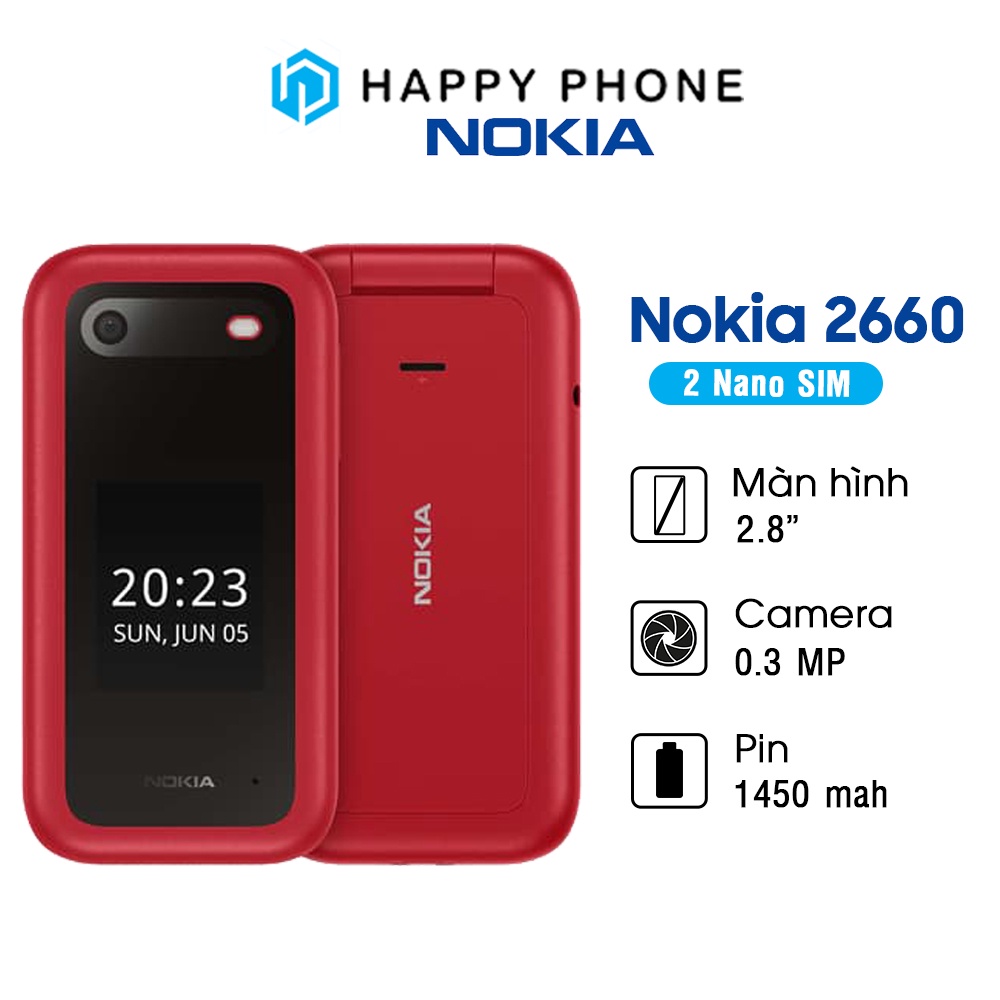 Điện thoại Nokia 2660 Flip 4G - Hàng Mới, Nguyên Seal, Bảo Hành Chính Hãng