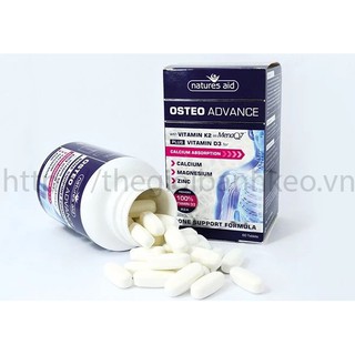 Viên Uống Ngăn Ngừa Loãng Xương- Bổ Sung Canxi _Natures Aid Osteo Advance (Hộp 60 viên)_Anh Quốc